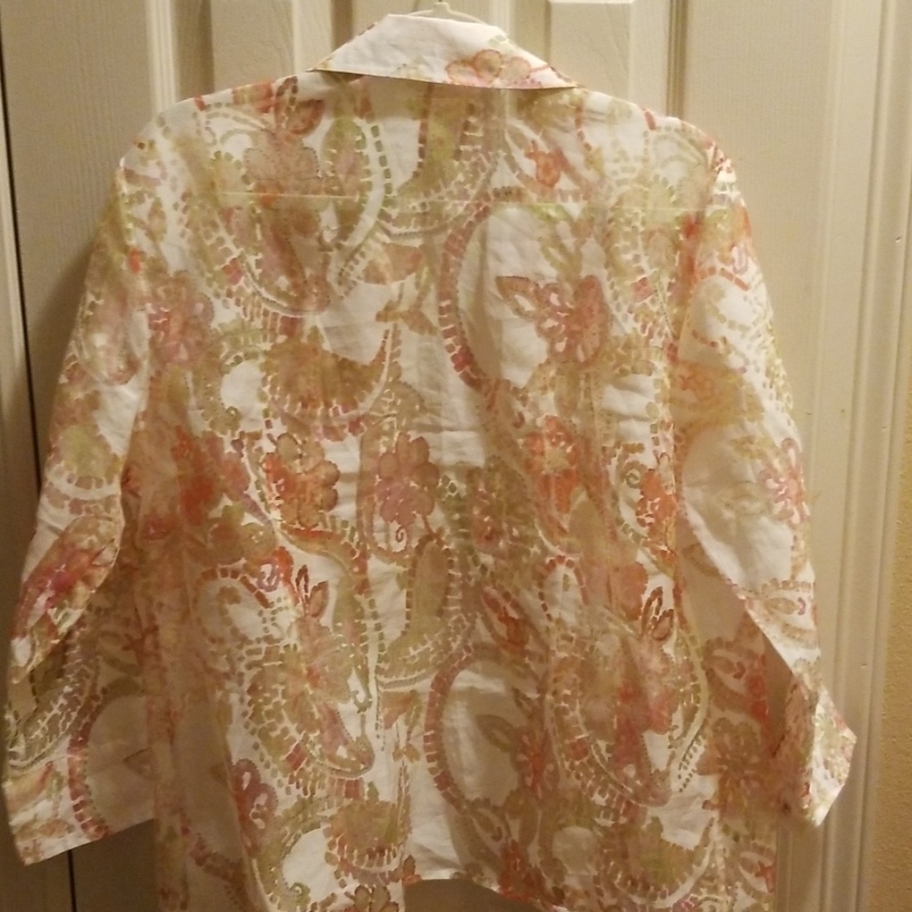 Semi Sheer Button Down Blouse - image 4